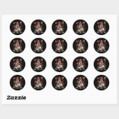 Kerst Patchwork Dekbed Boom Naaien Quilter Kerstmi Ronde Sticker (Vel)