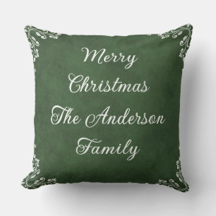 Kerst Patchwork Gepersonaliseerde Familienaam Kussen