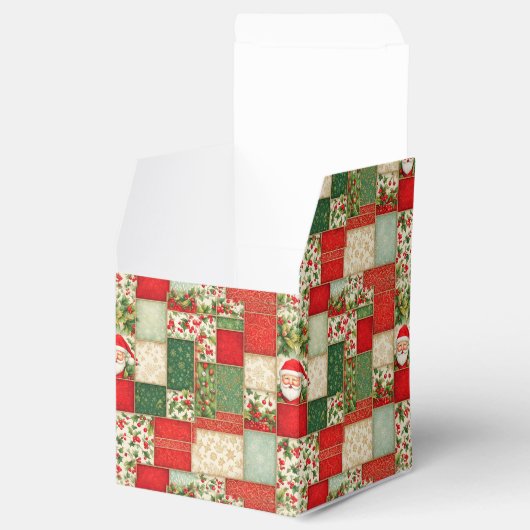 Kerst Patchwork in rood en groen Bedankdoosjes (Geopend)
