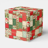 Kerst Patchwork in rood en groen Bedankdoosjes (Achterkant)