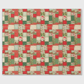 Kerst Patchwork in rood en groen Cadeaupapier (Vlak)