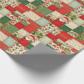 Kerst Patchwork in rood en groen Cadeaupapier (Hoek)