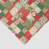 Kerst Patchwork in rood en groen Tissuepapier (Detail)