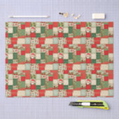 Kerst Patchwork in rood en groen Tissuepapier (Craft)