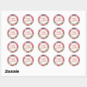 Kerst Patchwork Meerkleurig Prettig Kerstfeest Ronde Sticker (Vel)