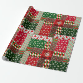 Kerst Patchwork Quilt Cadeaupapier