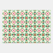 Kerst patchwork quilt inpakpapier vel set (Voorkant)