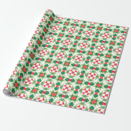 Kerst patchwork quilt roll wrapping papier