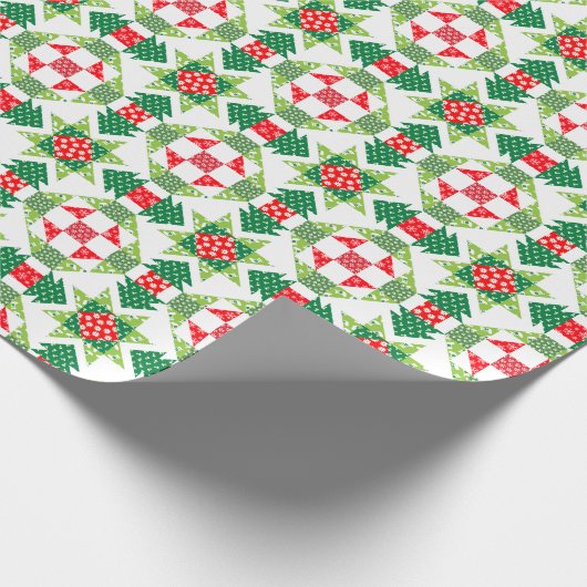 Kerst patchwork quilt roll wrapping papier (Hoek)
