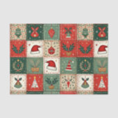 Kerst Patchwork Quilt Tissuepapier (Voorkant)