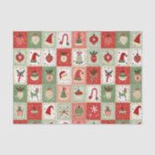 Kerst Patchwork Quilt Tissuepapier (Voorkant)