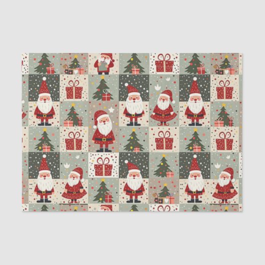 Kerst Patchwork Quilt Tissuepapier (Voorkant)