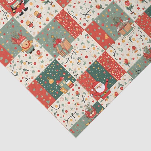 Kerst Patchwork Quilt Tissuepapier (Detail)