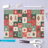 Kerst Patchwork Quilt Tissuepapier (Craft)
