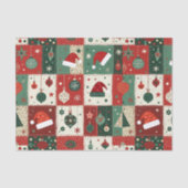 Kerst Patchwork Quilt Tissuepapier (Voorkant)