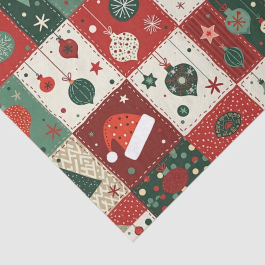Kerst Patchwork Quilt Tissuepapier (Detail)