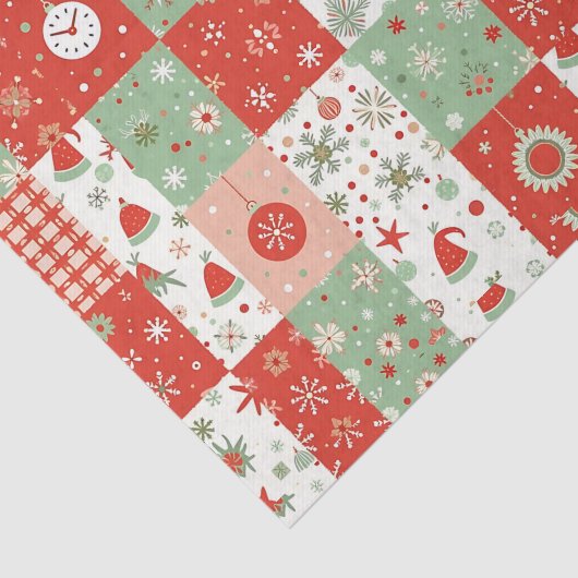 Kerst Patchwork Quilt Tissuepapier (Detail)