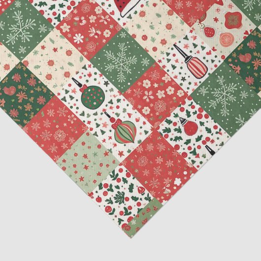 Kerst Patchwork Quilt Tissuepapier (Detail)
