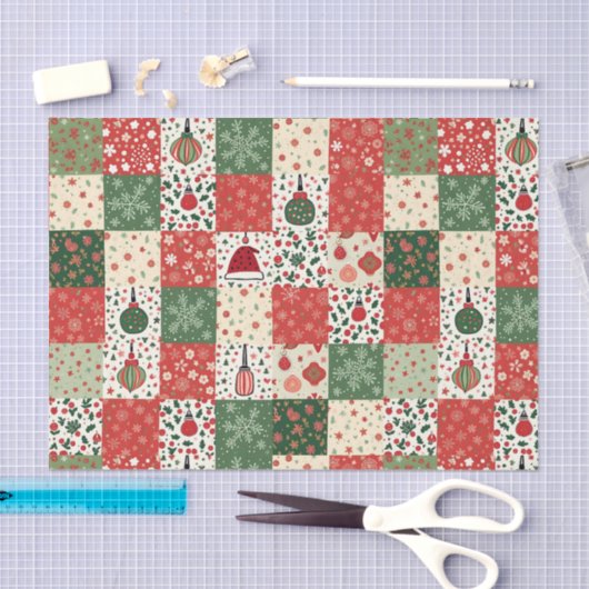 Kerst Patchwork Quilt Tissuepapier (Craft)