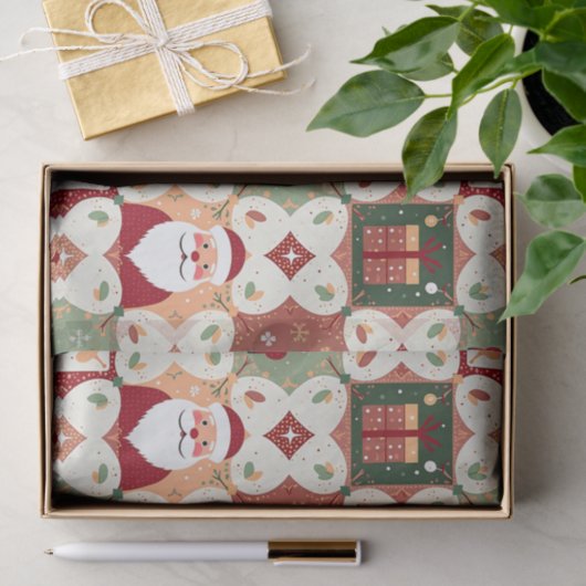 Kerst Patchwork Quilt Tissuepapier (Geschenk)