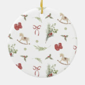 Kerst Patroon Eerste Kerstfoto Keramisch Ornament (Achterkant)