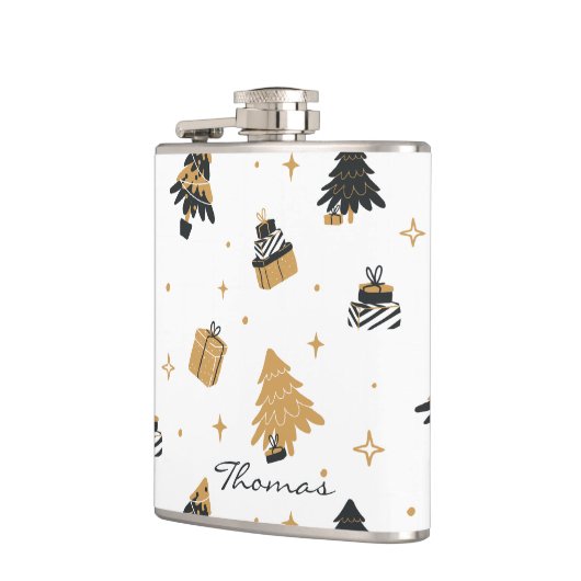 Kerst Patroon Feestelijke Keepsake Custom Heupfles (Links)