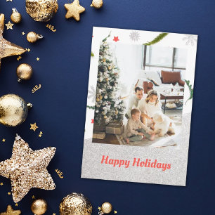 Kerst Patroon foto op zilveren kerst Kaart