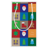 Kerst Patroon Kleine Gift Bag - Kleurrijk Klein Cadeauzakje (Voorkant)