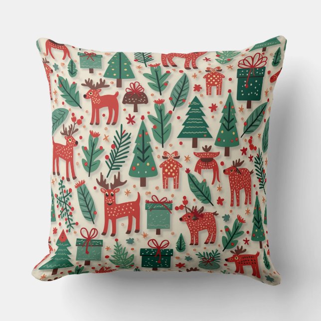 Kerst patroon kussen kussen (Voorkant)