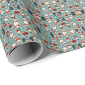 Kerst patroon met blauwe achtergrond cadeaupapier (Rol Hoek)