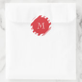 Kerst patroon monogram ronde sticker (Tas)
