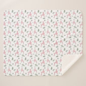 Kerst Patroon Roze Poedel Silhouet Deken (Voorkant (horizontaal))
