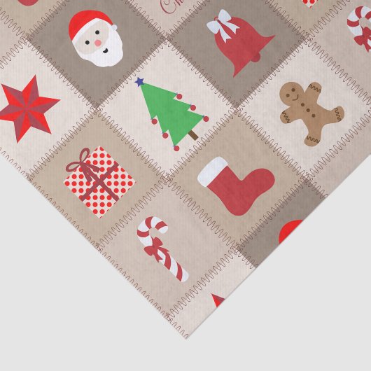 Kerst Patroon Tissue Paper - Beige Tissuepapier (Detail)