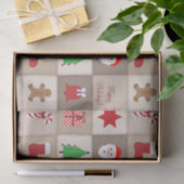 Kerst Patroon Tissue Paper - Beige Tissuepapier (Geschenk)