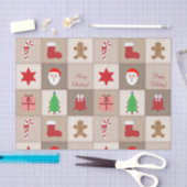 Kerst Patroon Tissue Paper - Beige Tissuepapier (Craft)