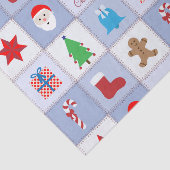 Kerst Patroon Tissue Paper - Blauw Tissuepapier (Detail)