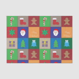 Kerst Patroon Tissue Paper - Kleurrijk Tissuepapier