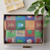 Kerst Patroon Tissue Paper - Kleurrijk Tissuepapier (Geschenk)