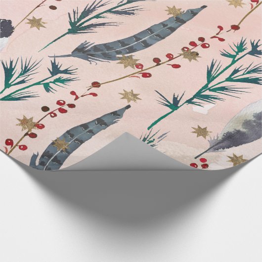 Kerst-patroon van Boho pastel Cadeaupapier (Hoek)