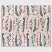 Kerst-patroon van Boho pastel Cadeaupapier (Vlak)