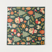 Kerst patroon vierkant wandtapijt wandkleed (Voorkant (horizontaal))