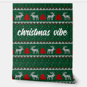 Kerst patroon wallpaper voor kerstavond behang