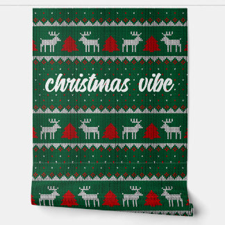 Kerst patroon wallpaper voor kerstavond behang