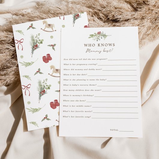 Kerst Patroon Wie kent Mama Beste Spel Kaart