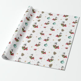 Kerst Patroon Winter Vogel Waterverf Cadeaupapier