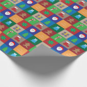 Kerst Patroon Wrapping Papier - Kleurrijk (Hoek)