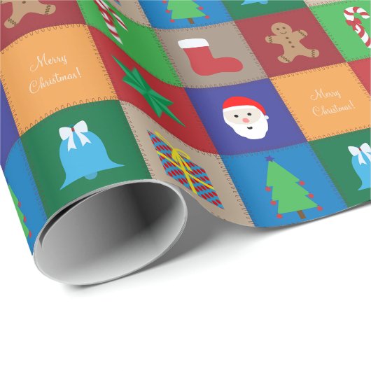 Kerst Patroon Wrapping Papier - Kleurrijk (Rol Hoek)