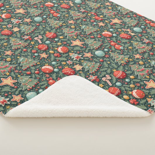 Kerst pattereerde sherpa deken (3/4)