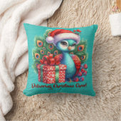 Kerst pauw in Santa Hat het leveren van Cheer Kussen (Deken)