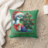 Kerst pauw in Santa Hat het leveren van Cheer Kussen (Deken)